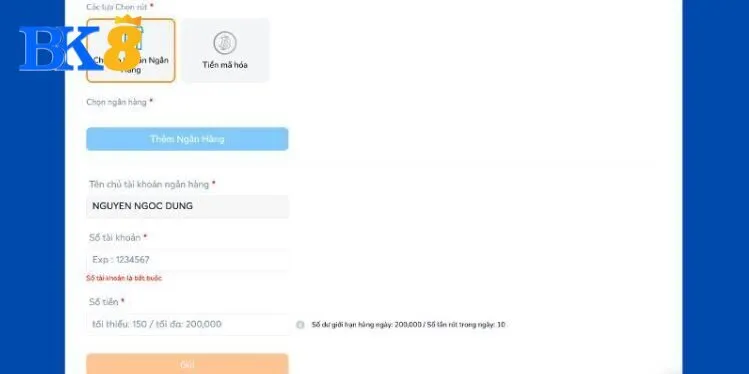 Giao dịch ngân hàng tại nhà cái được sử dụng nhiều nhất
